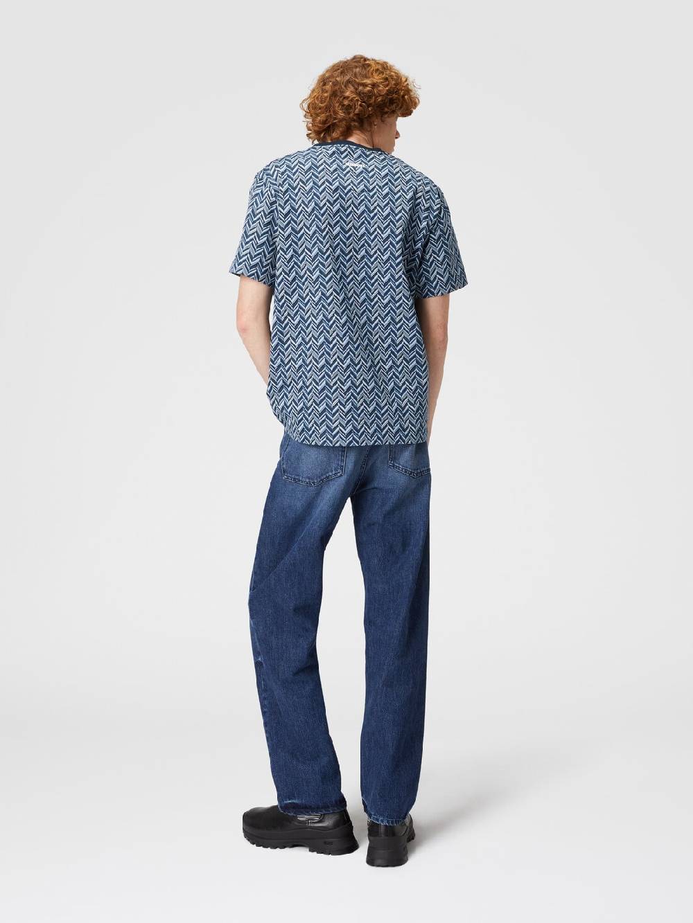 M Missoni T-shirt In Jersey Di Cotone Jacquard Zig Zag