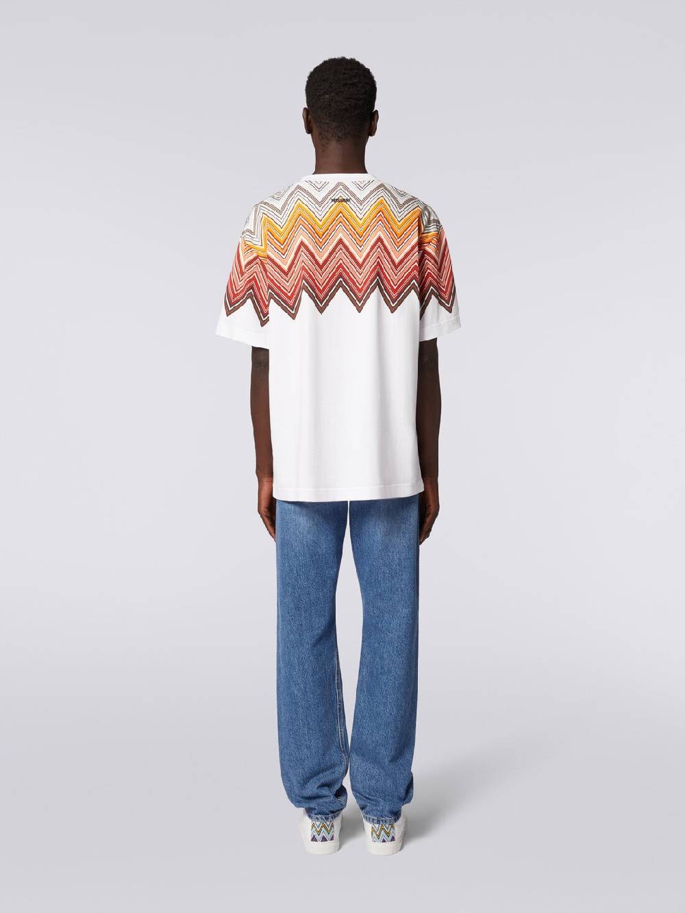 M Missoni T-shirt Oversize In Cotone Con Stampa Macro Zig Zag