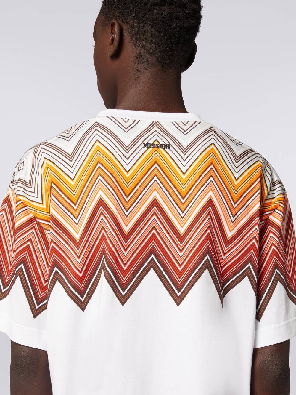 M Missoni T-shirt Oversize In Cotone Con Stampa Macro Zig Zag