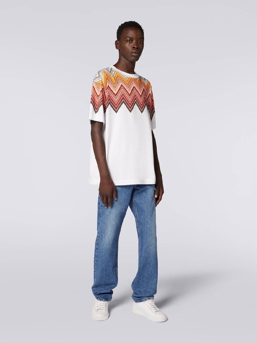 M Missoni T-shirt oversize in cotone con stampa macro zig zag