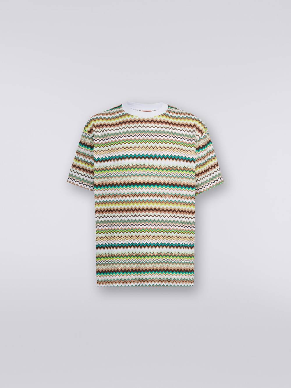 M Missoni T-shirt Oversize In Cotone Con Stampa Zig Zag