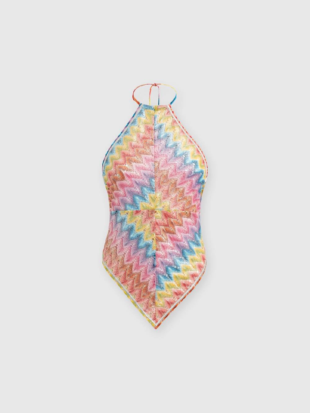 M Missoni Top A Fazzoletto In Pizzo Di Misto Cotone Spalmato