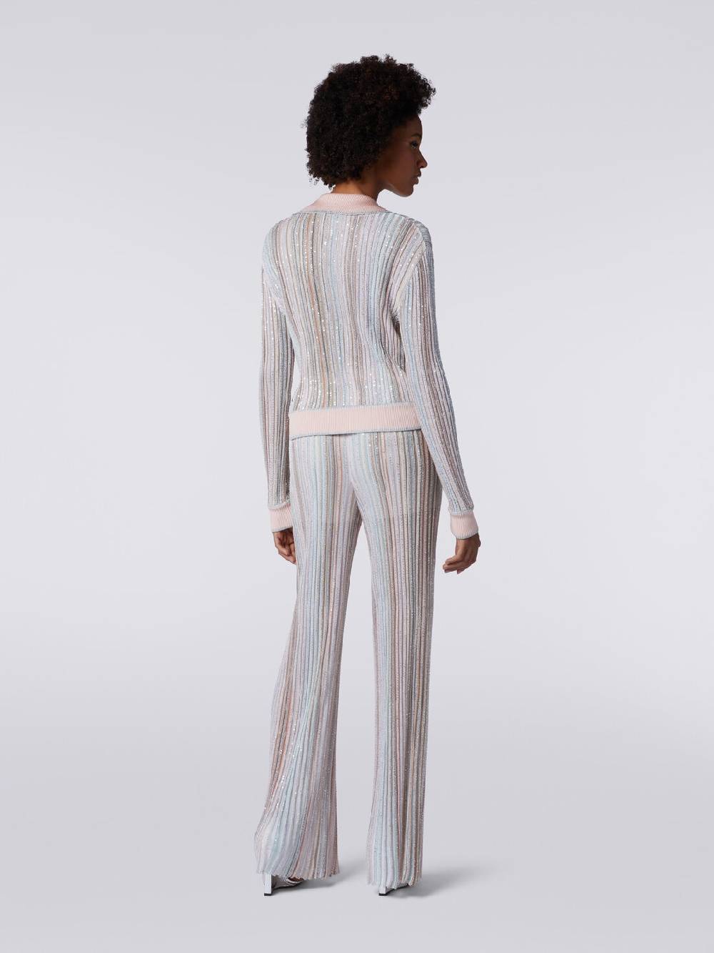 M Missoni Top A Maniche Lunghe Con Righe Verticali E Paillettes