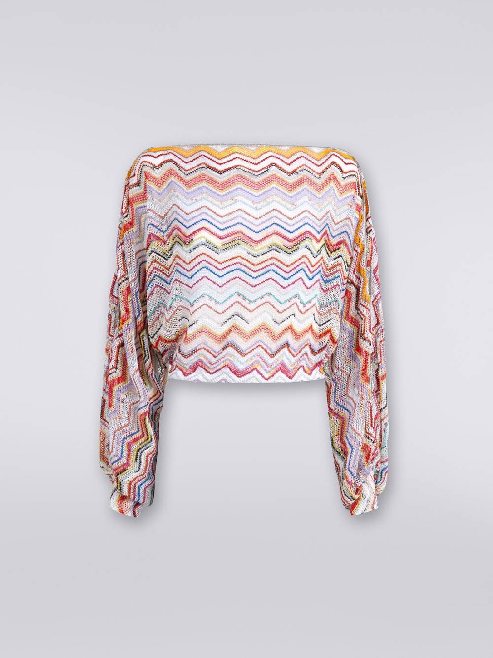 M Missoni Top A Maniche Lunghe In Crochet Con Lurex