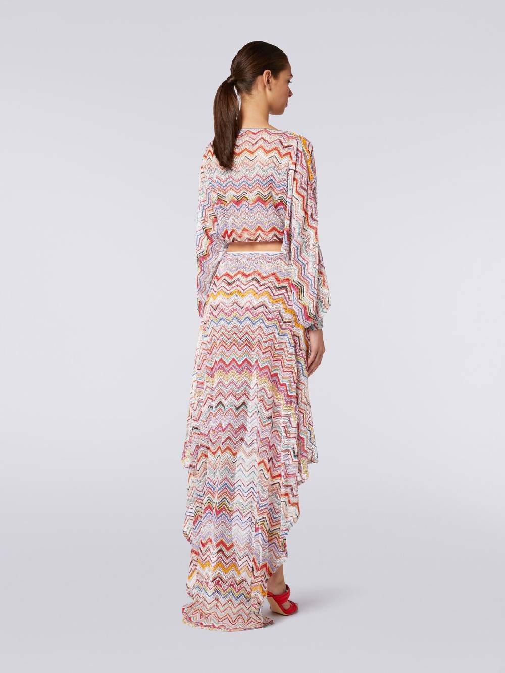 M Missoni Top A Maniche Lunghe In Crochet Con Lurex