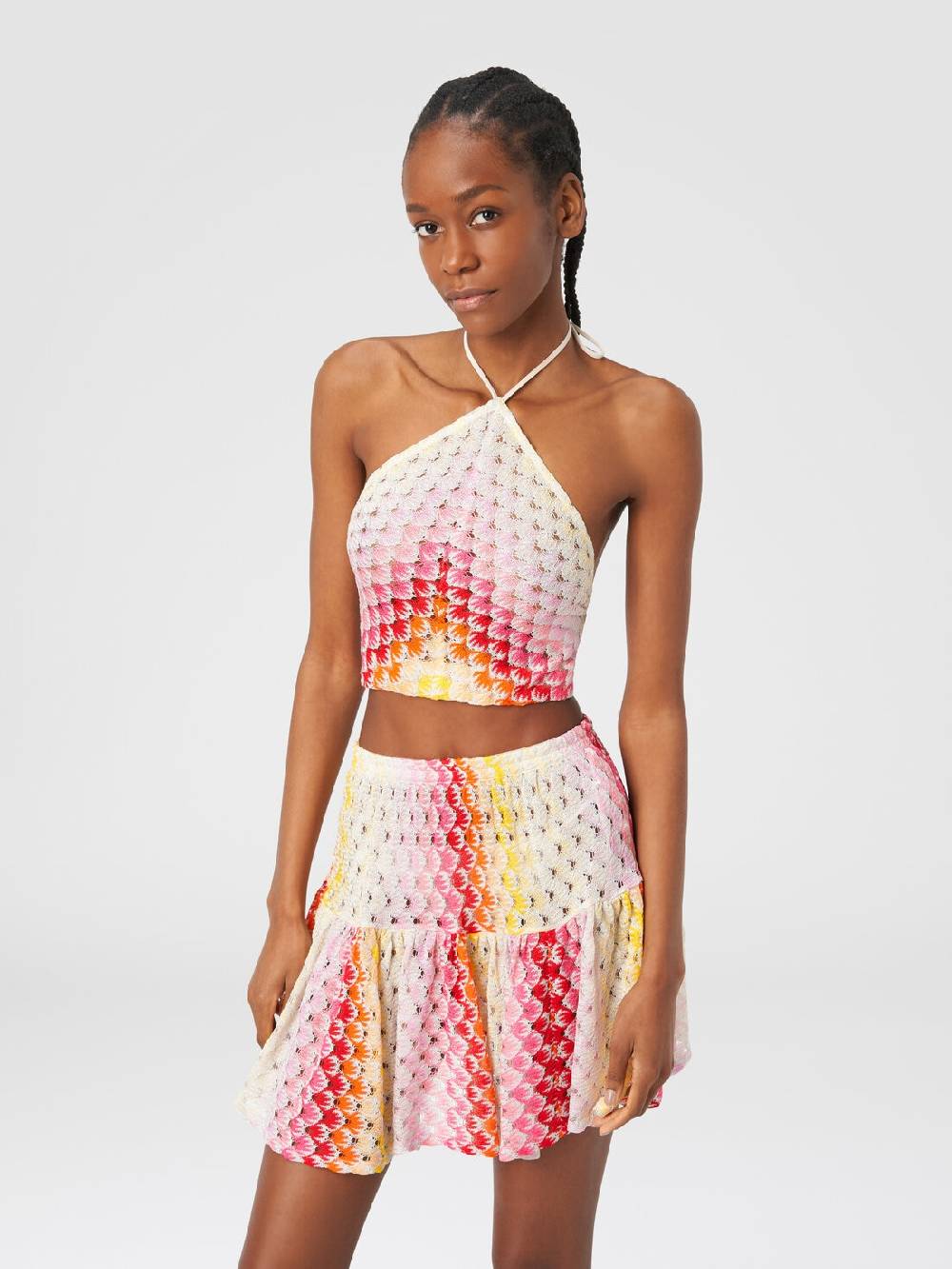 M Missoni Top Con Scollatura All'americana Effetto Pizzo Dégradé