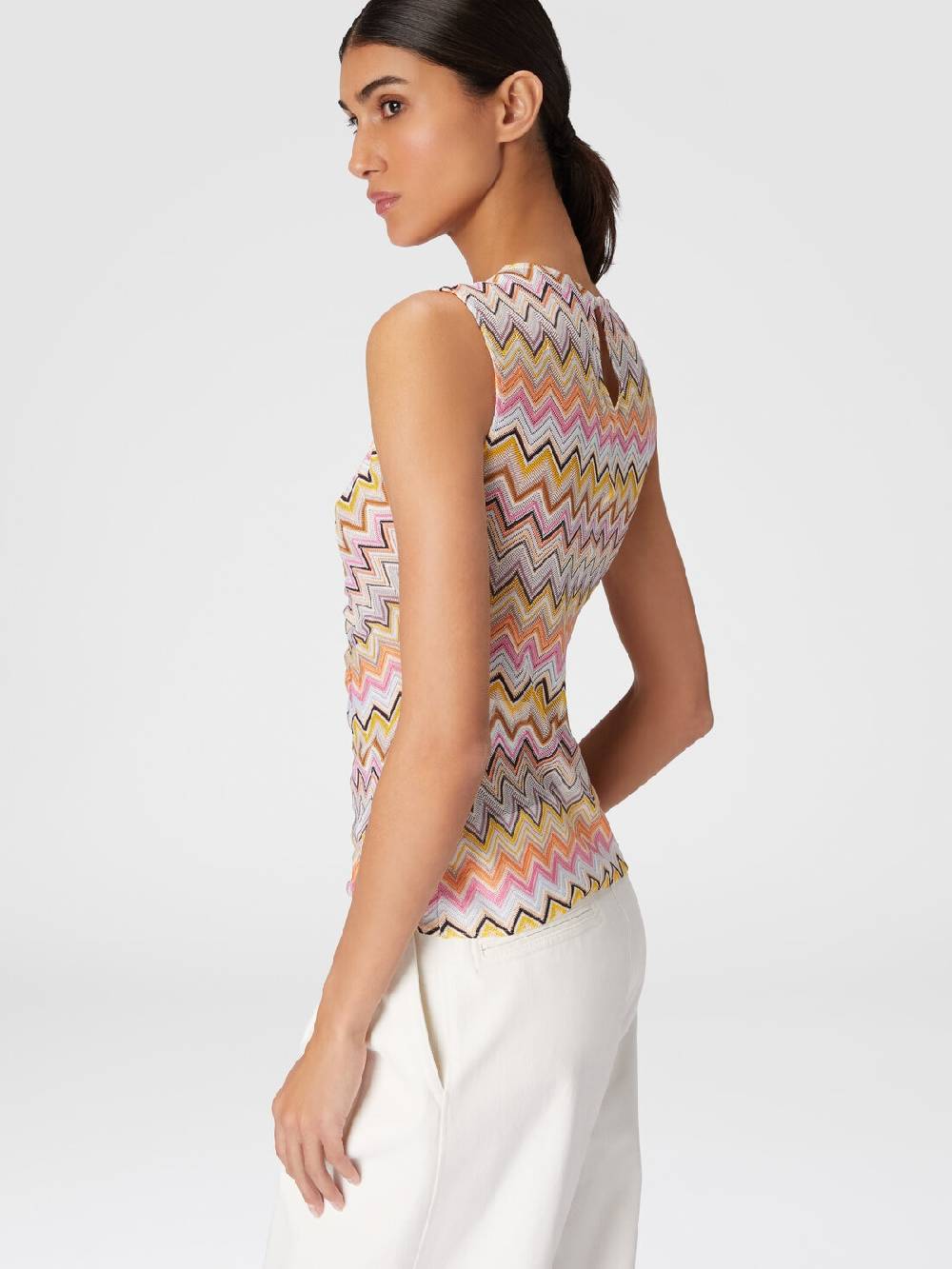 M Missoni Top Senza Maniche Con Scollatura Arricciata