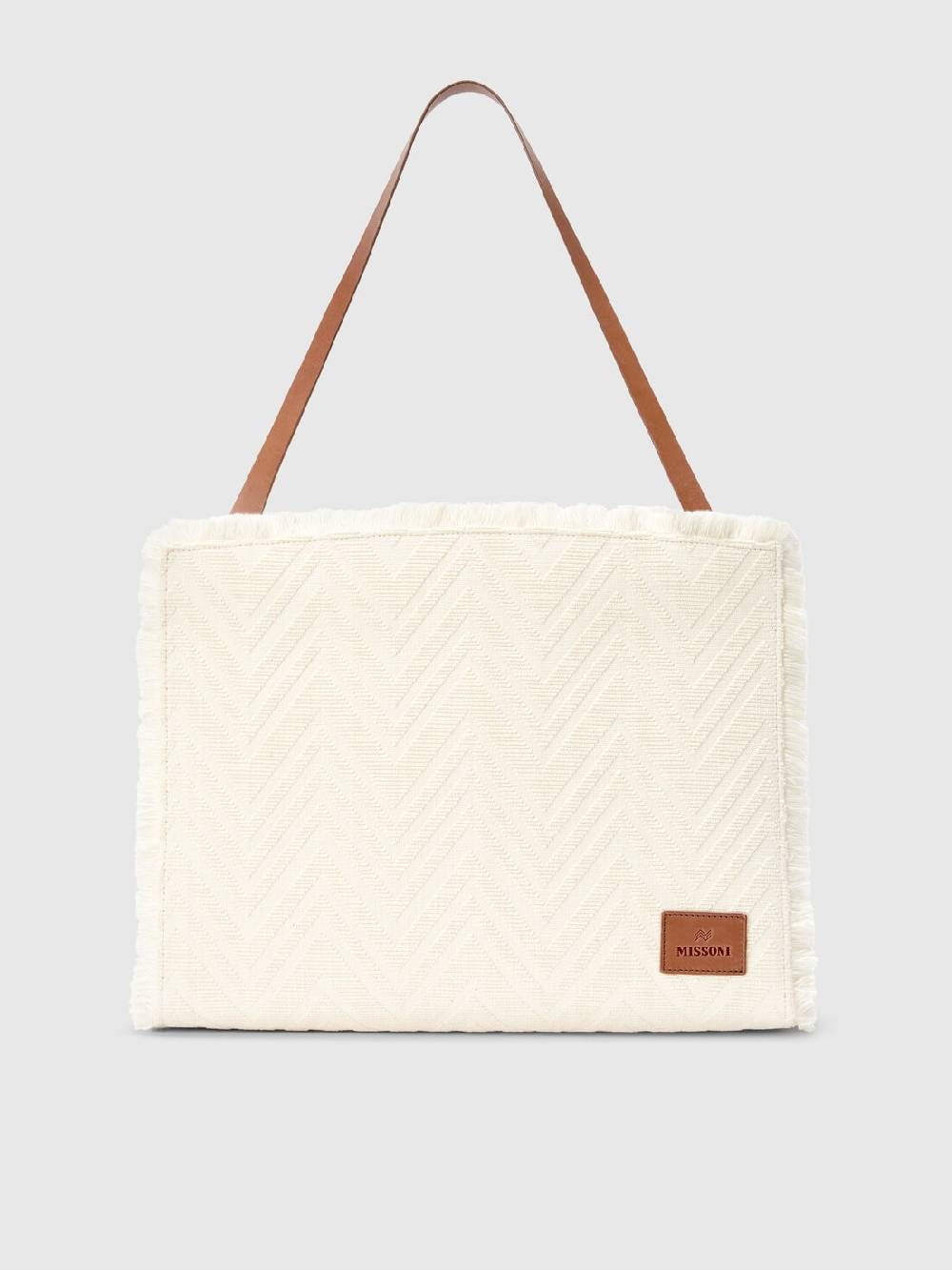 M Missoni Tote Bag In Misto Cotone Con Motivo Chevron