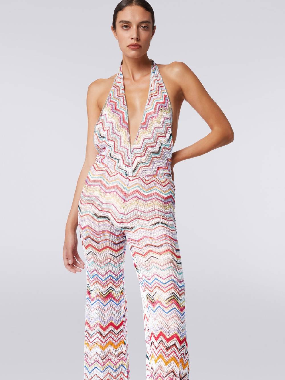 M Missoni Tuta Pantalone Crochet Con Scollatura A V