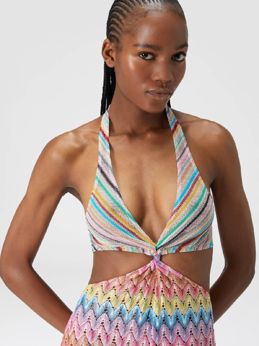 M Missoni Tuta Patchwork In Misto Cotone Con Dettagli Cut Out