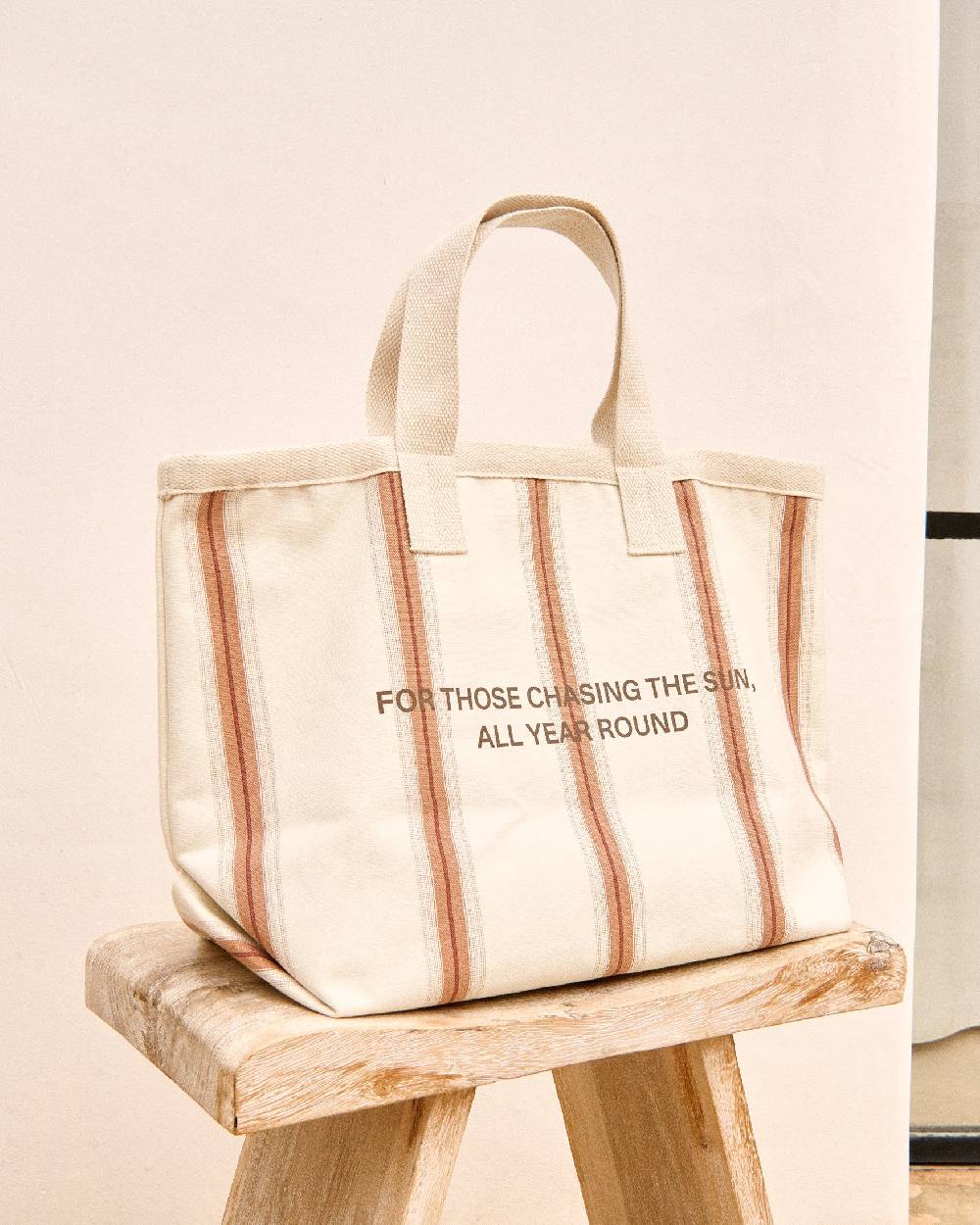 Manebí Canvas California Tote Bag - Cocoa Beige Multistripes