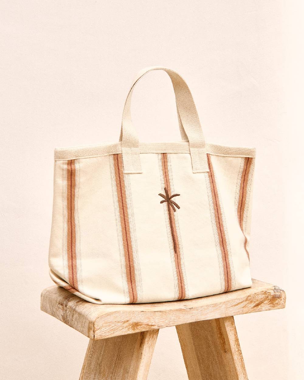 Manebí Canvas California Tote Bag - Cocoa Beige Multistripes