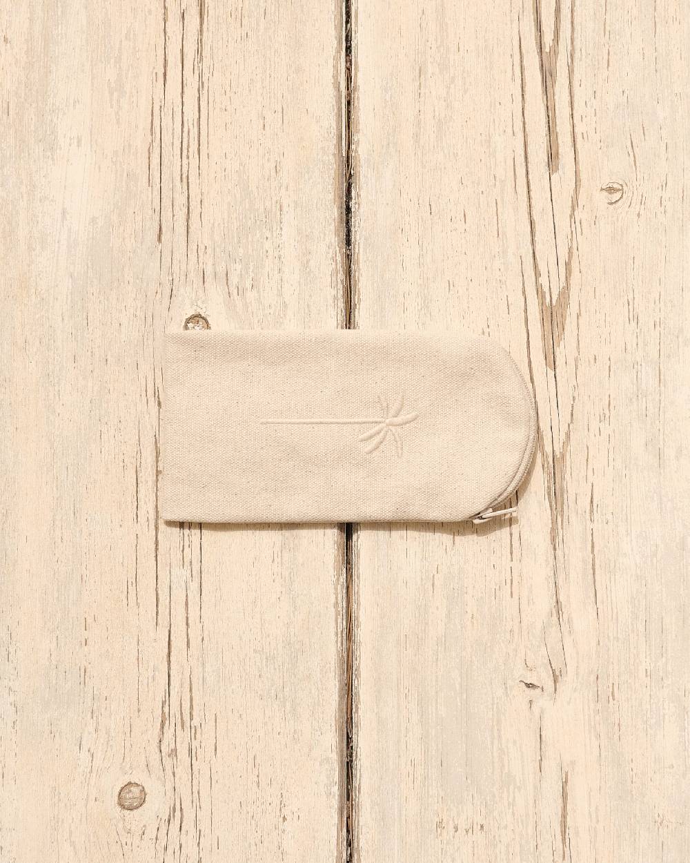 Manebí Canvas Sunglasses Case - La Havana Butter With Ecru Logo