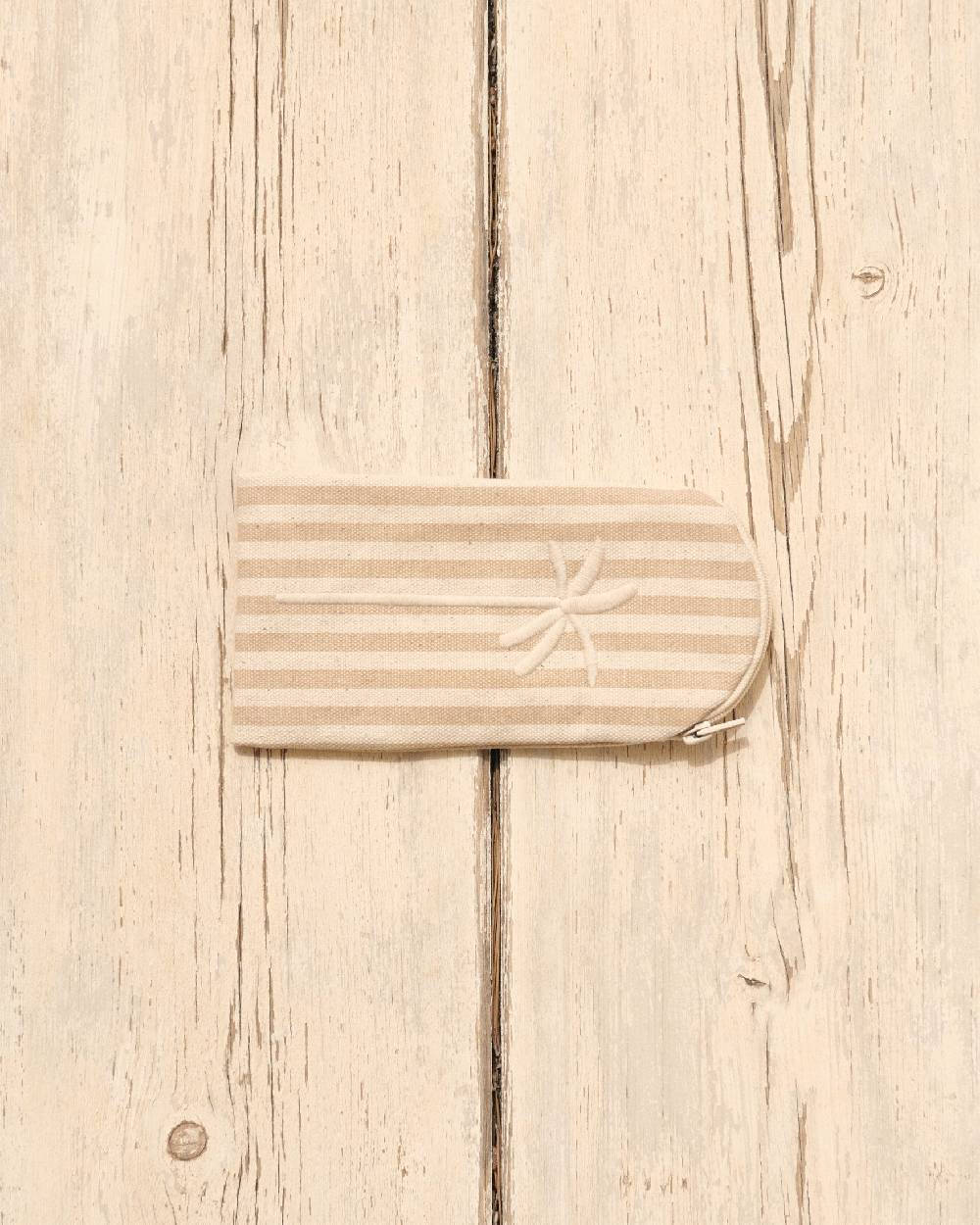 Manebí Canvas Sunglasses Case - Portofino White \u0026 Beige Stripes