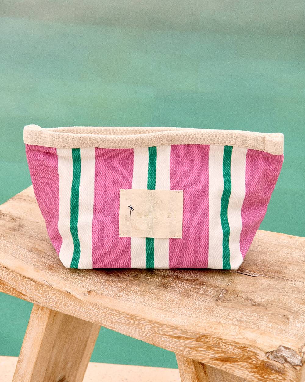 Manebí Canvas Tender2Tote - Portofino Pink And Green Stripes