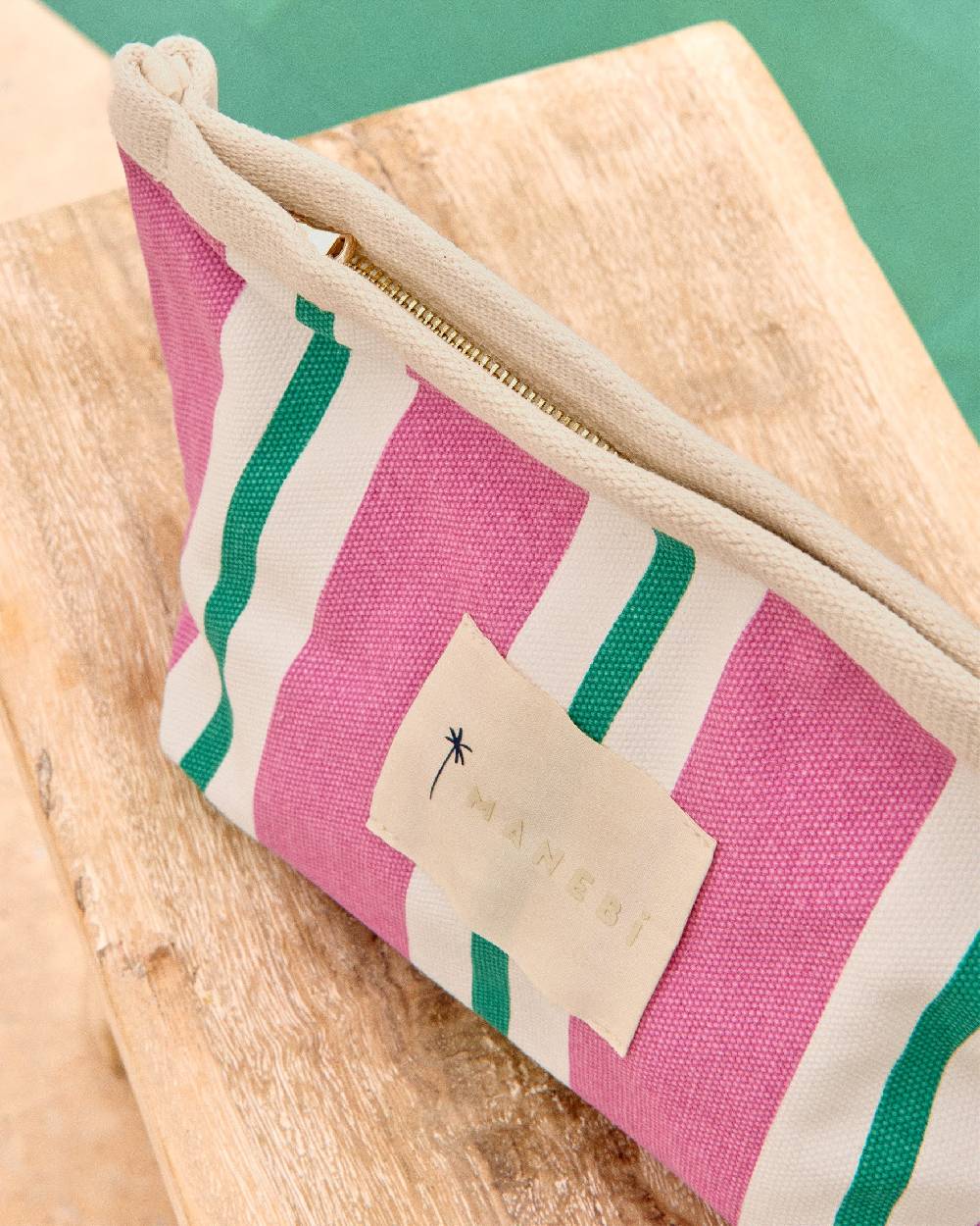 Manebí Canvas Tender2Tote - Portofino Pink And Green Stripes