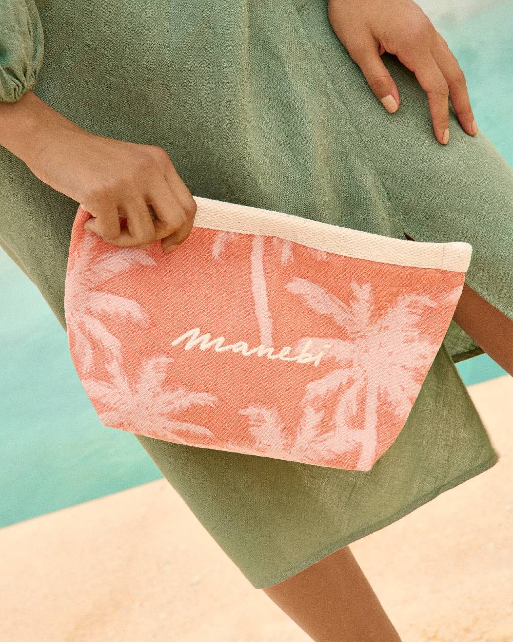 Manebí Canvas Tender2Tote - Sunbaked \u0026 Cream Pink Maxi Palm