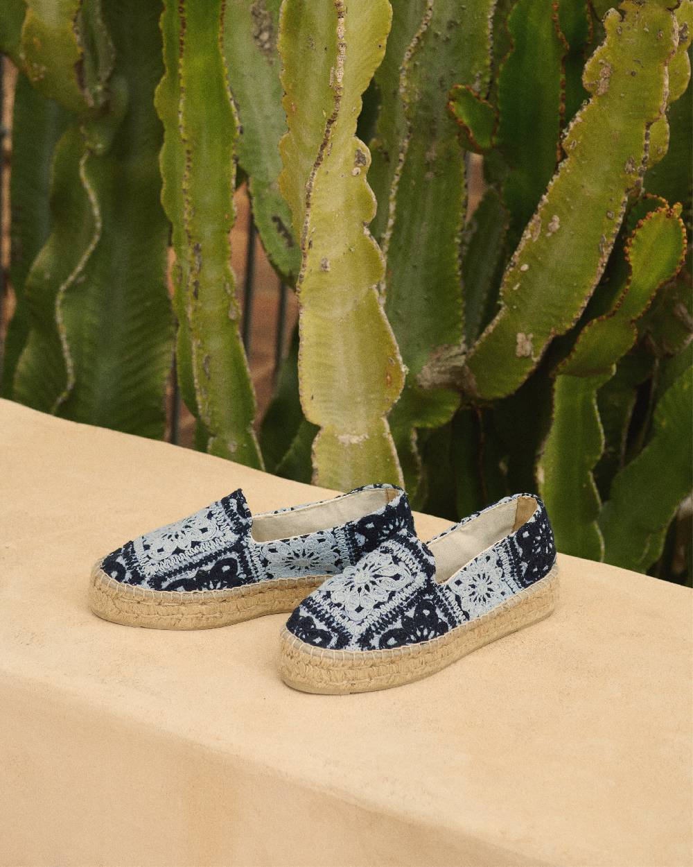 Manebí Cotton Crochet|Double Sole Espadrilles - Indigo \u0026 Navy Blue