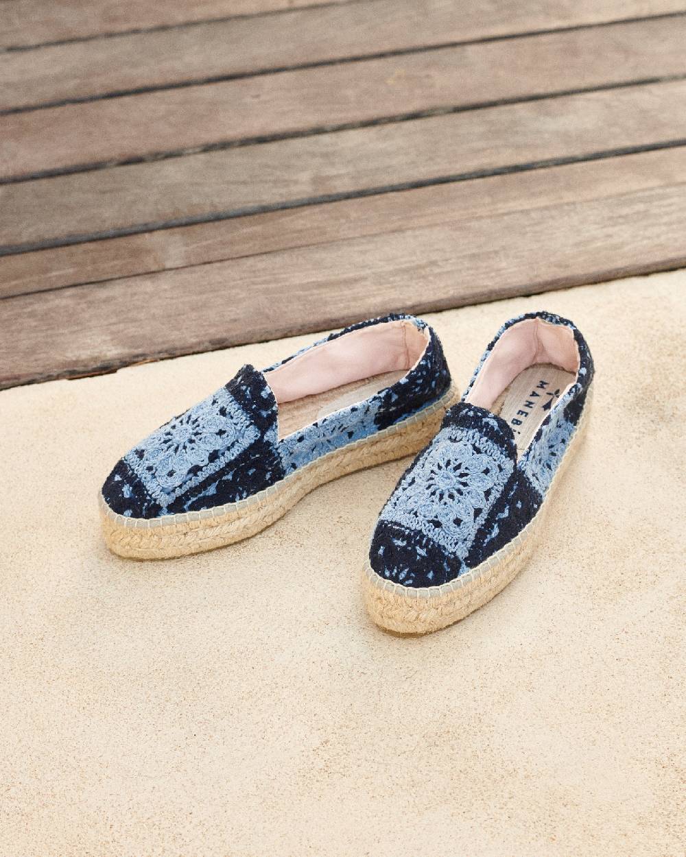 Manebí Cotton Crochet|Double Sole Espadrilles - Indigo \u0026 Navy Blue