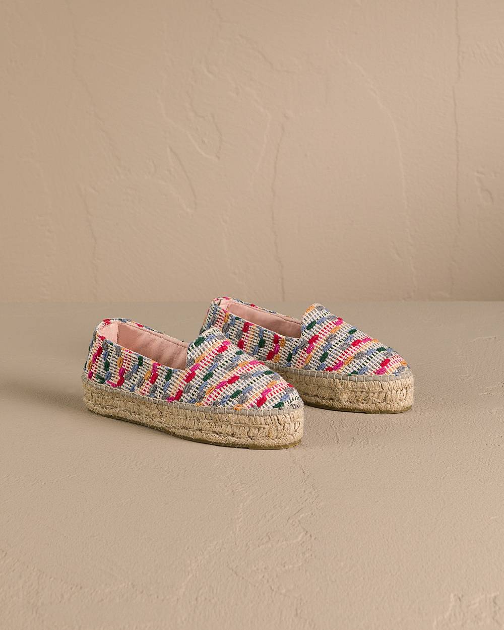 Manebí Cotton Jaquard|Double Sole Espadrilles - Multicolor Stripes