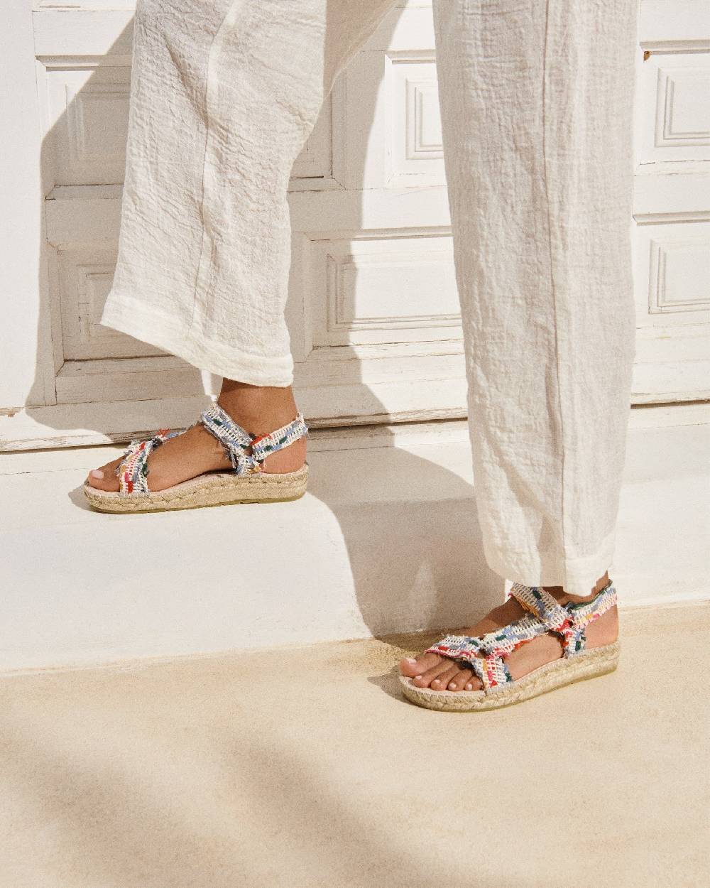 Manebí Cotton Jaquard Hiking Sandals - Multicolor Stripes