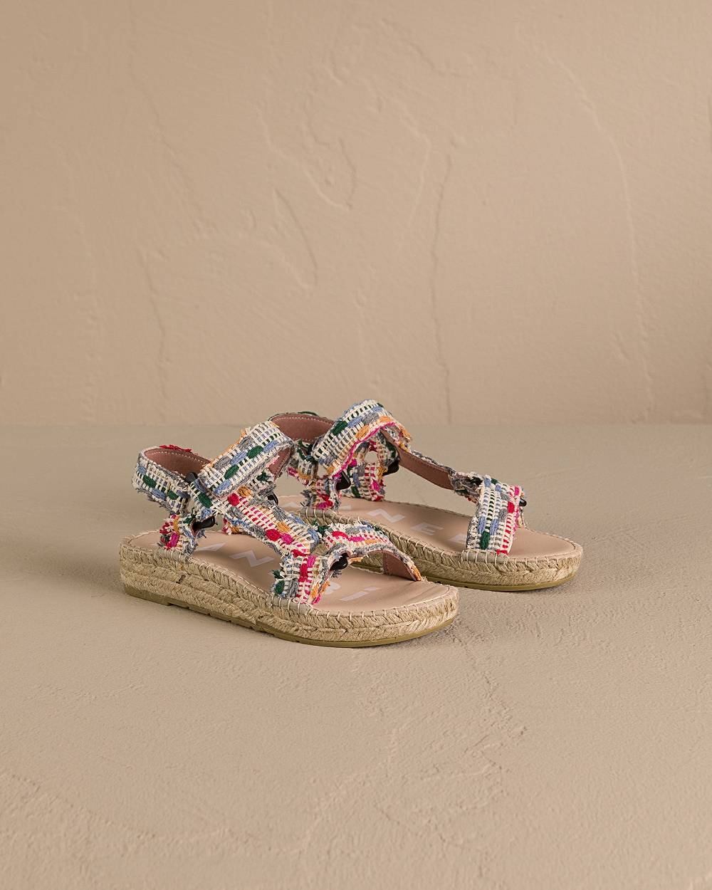 Manebí Cotton Jaquard Hiking Sandals - Multicolor Stripes