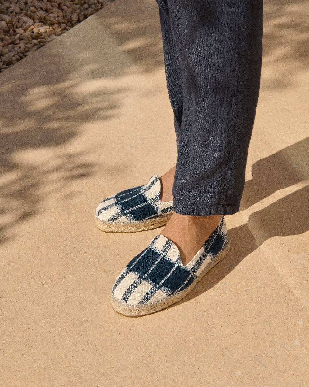 Manebí Dyed Cotton Espadrilles - Navy Blue And Indigo Pattern