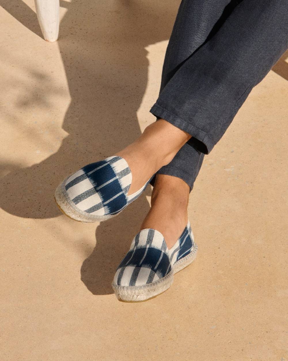 Manebí Dyed Cotton Espadrilles - Navy Blue And Indigo Pattern