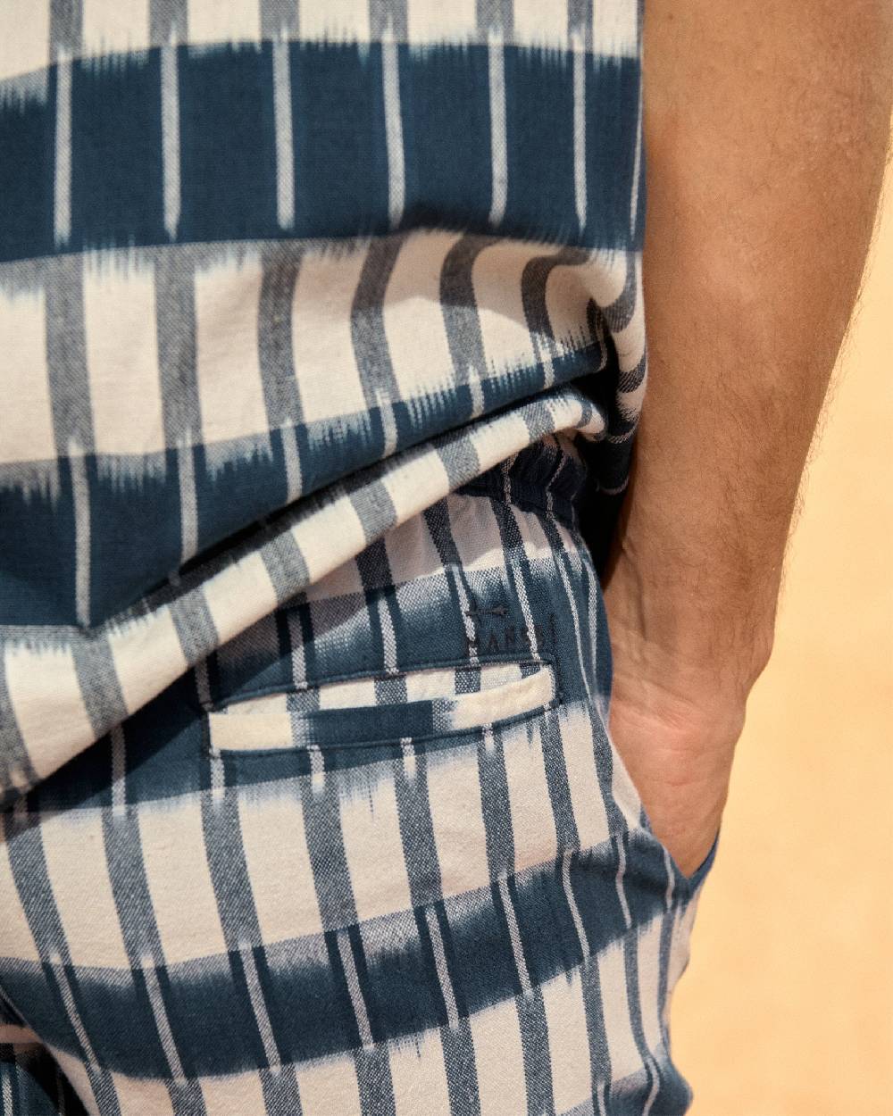 Manebí Dyed Cotton Malibu Shorts - Navy Blue \u0026 Indigo Pattern