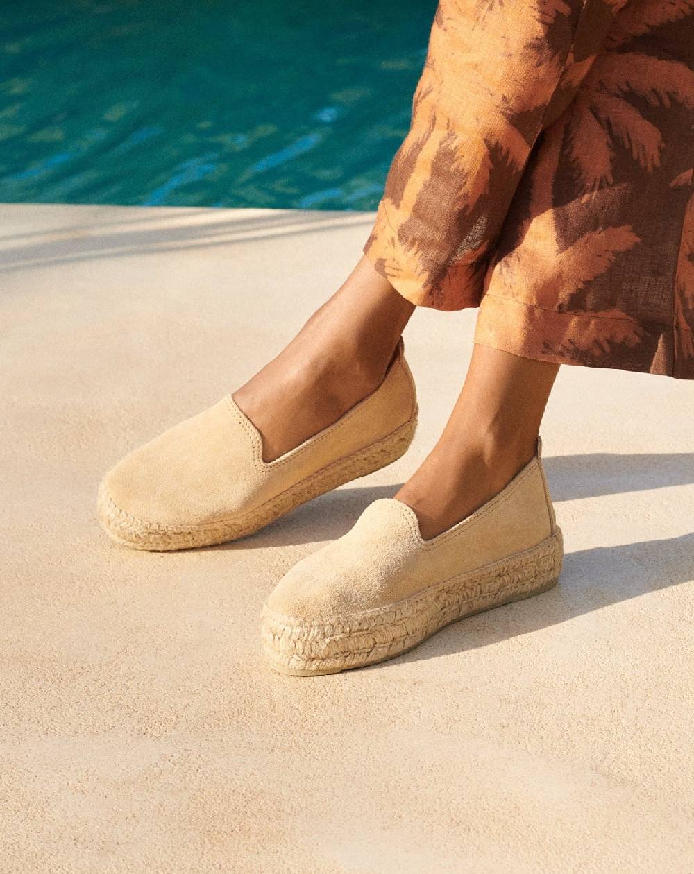 Manebí Espadrillas con Doppia Suola - Hamptons - Champagne Beige