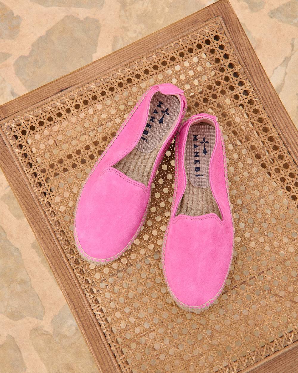 Manebí Espadrillas Con Doppia Suola In Pelle Scamosciata - Hamptons - Bold Pink