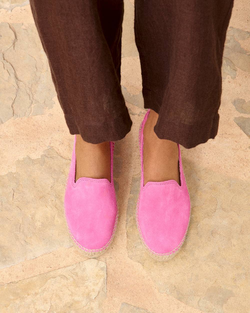 Manebí Espadrillas Con Doppia Suola In Pelle Scamosciata - Hamptons - Bold Pink