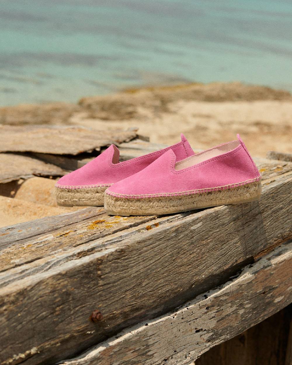 Manebí Espadrillas Con Doppia Suola In Pelle Scamosciata - Hamptons - Bold Pink