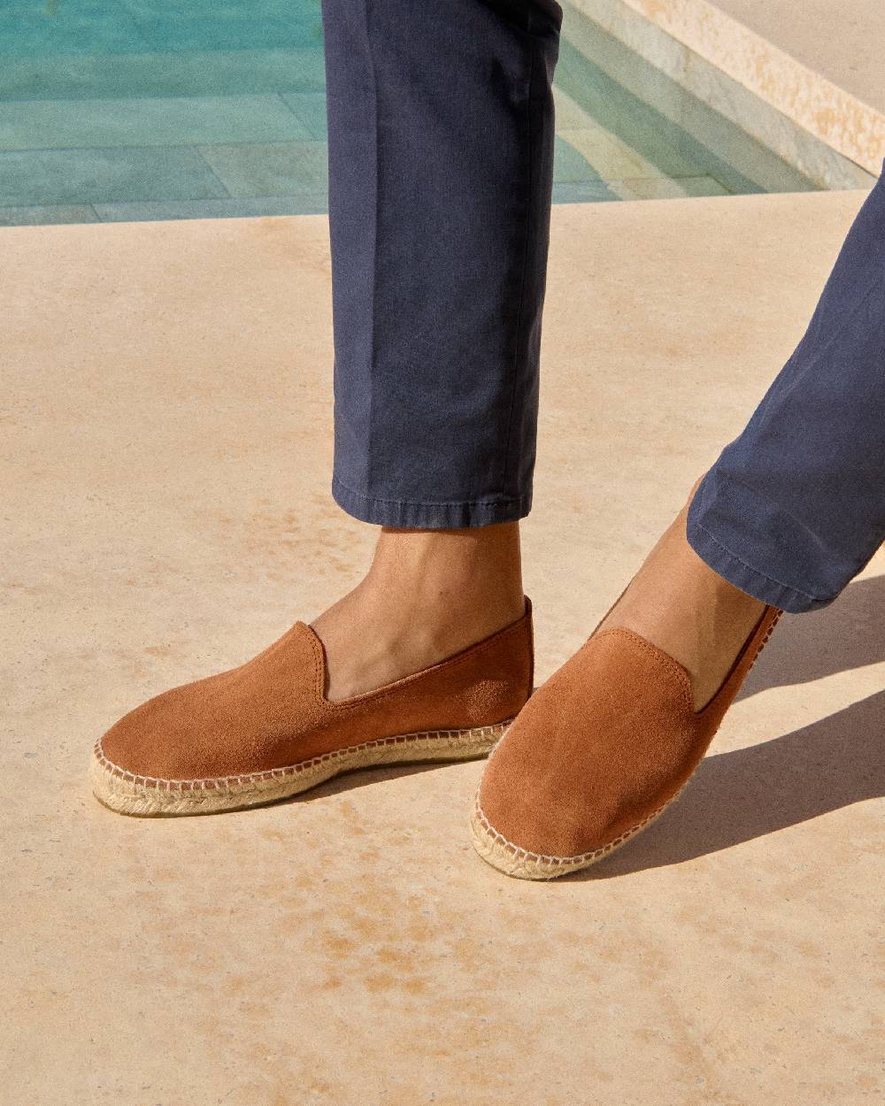 Manebí Espadrillas flat in pelle scamosciata - Hamptons - Brown Sugar