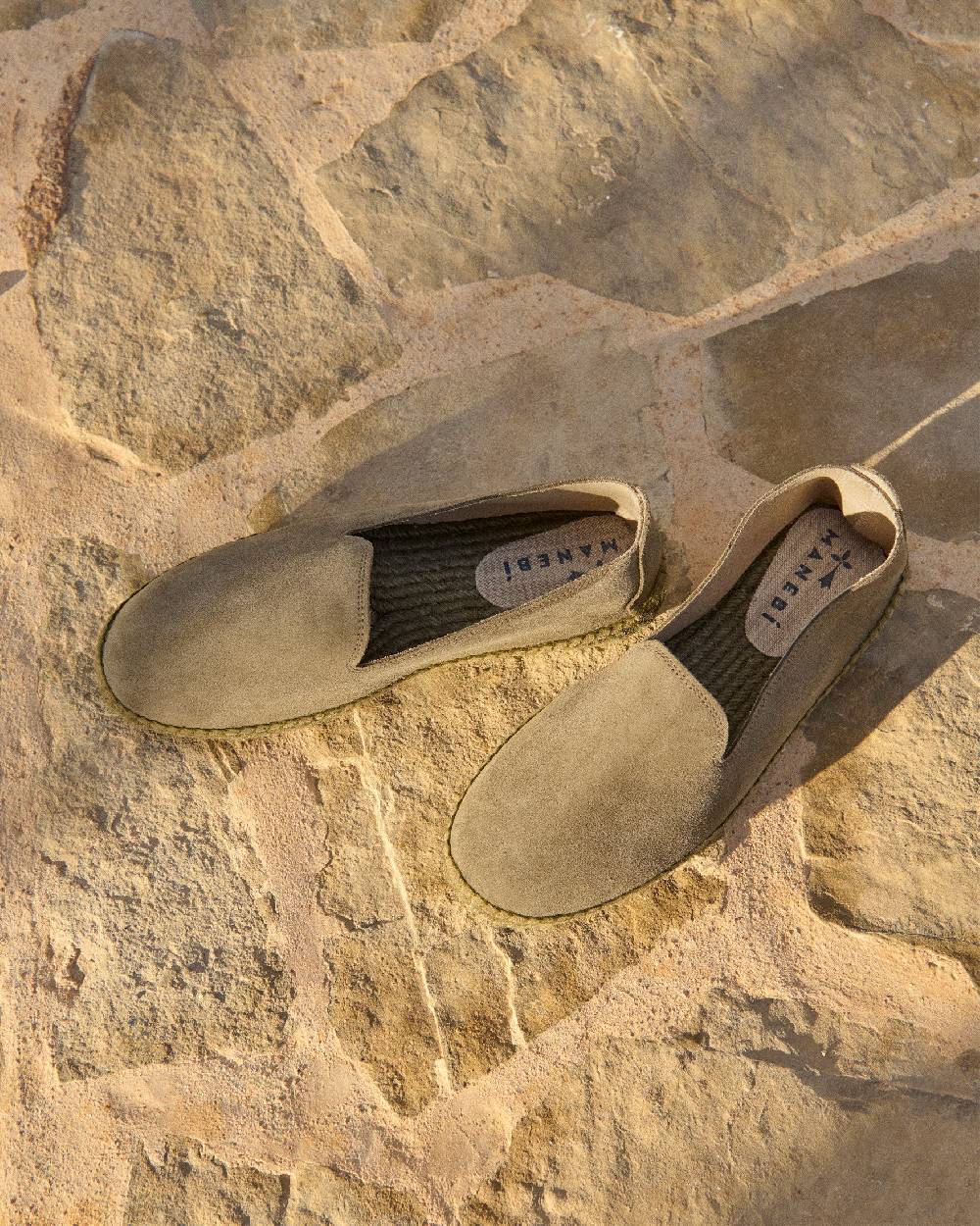 Manebí Espadrillas Flat In Pelle Scamosciata - Hamptons - Forest On Tone