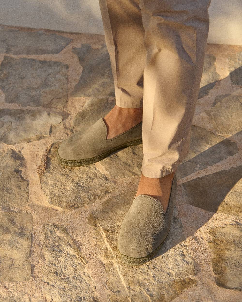 Manebí Espadrillas flat in pelle scamosciata - Hamptons - Forest On Tone