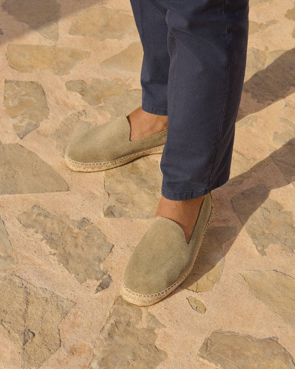 Manebí Espadrillas Piatte In Pelle Scamosciata - Hamptons - Foresta