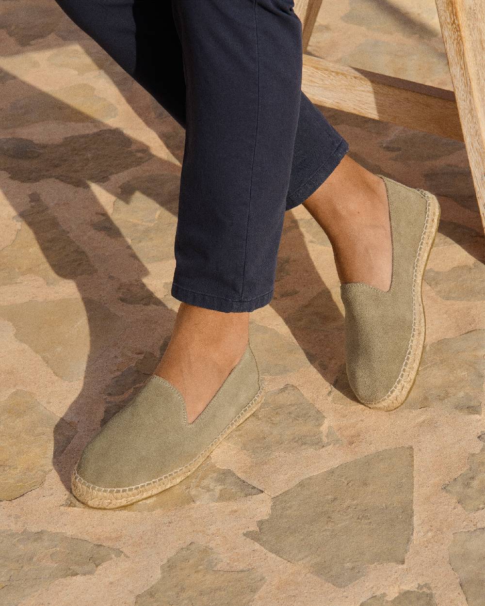 Manebí Espadrillas piatte in pelle scamosciata - Hamptons - Foresta