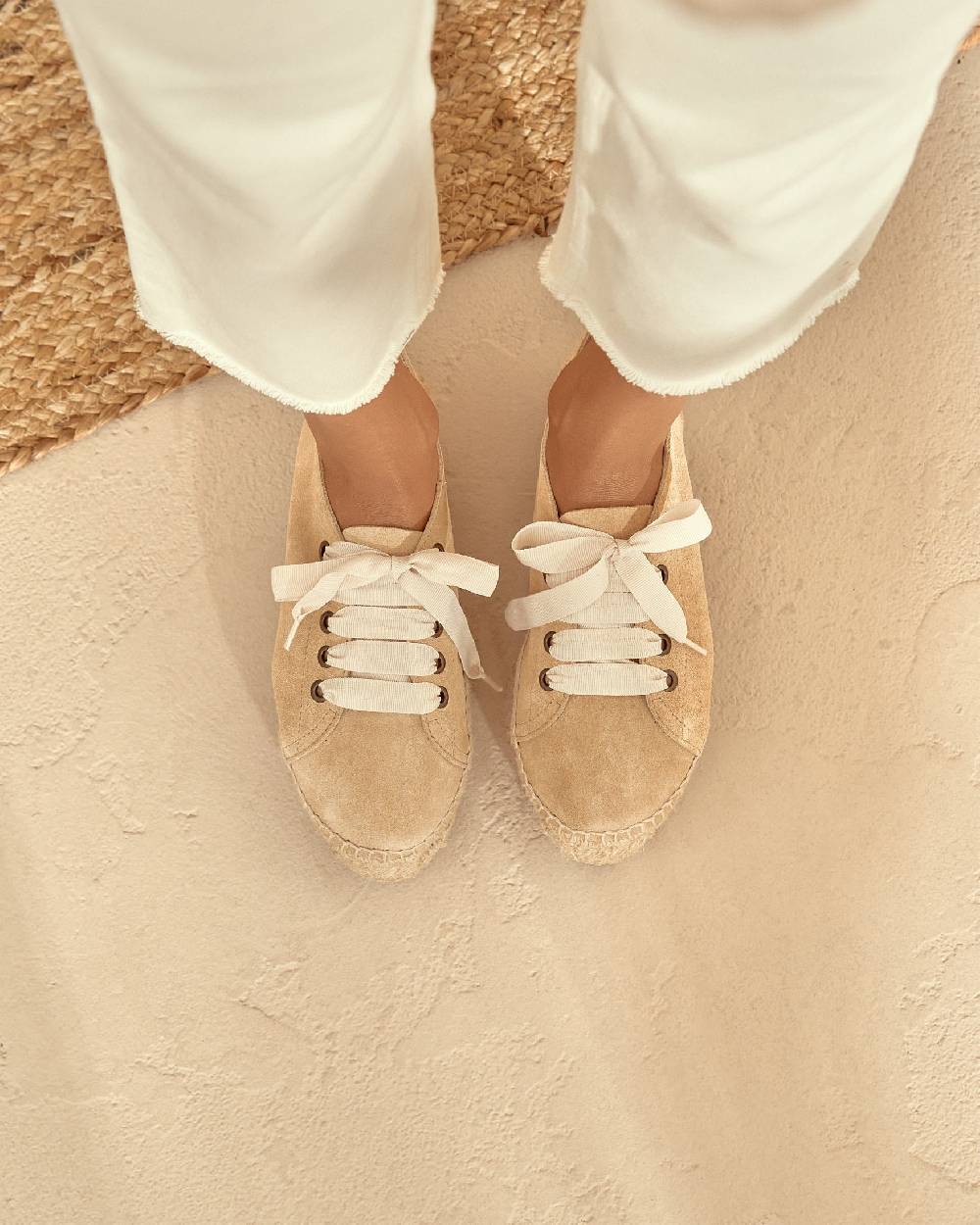 Manebí Espadrillas Stringate - Hamptons - Beige Champagne