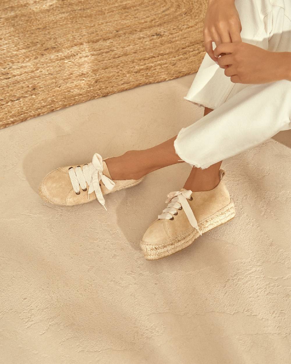 Manebí Espadrillas Stringate - Hamptons - Beige Champagne