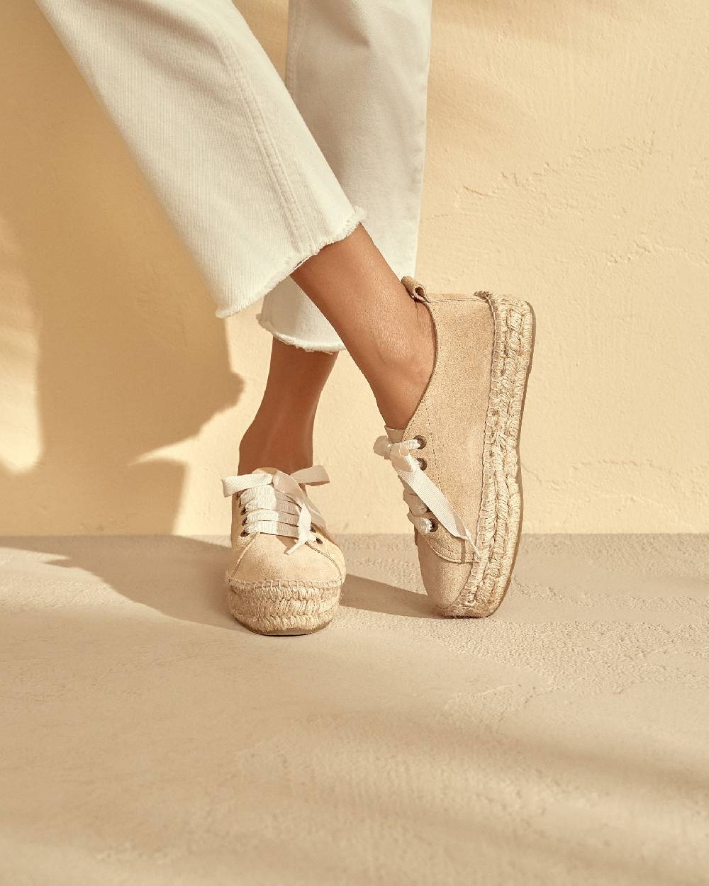 Manebí Espadrillas Stringate - Hamptons - Beige Champagne