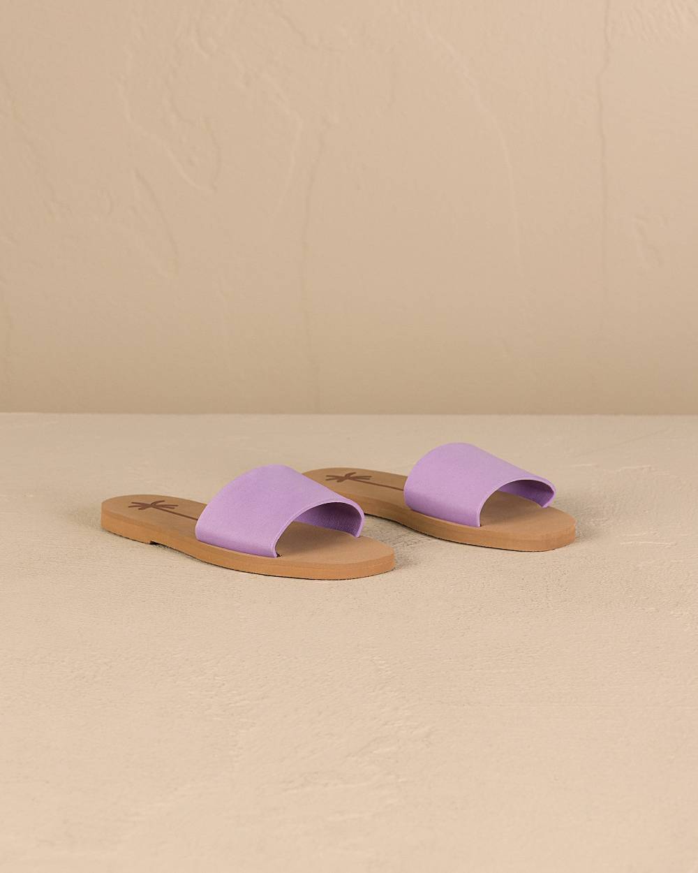 Manebí Eva Slide|Swim Sandals - Wisteria Lilac \u0026 Cuero
