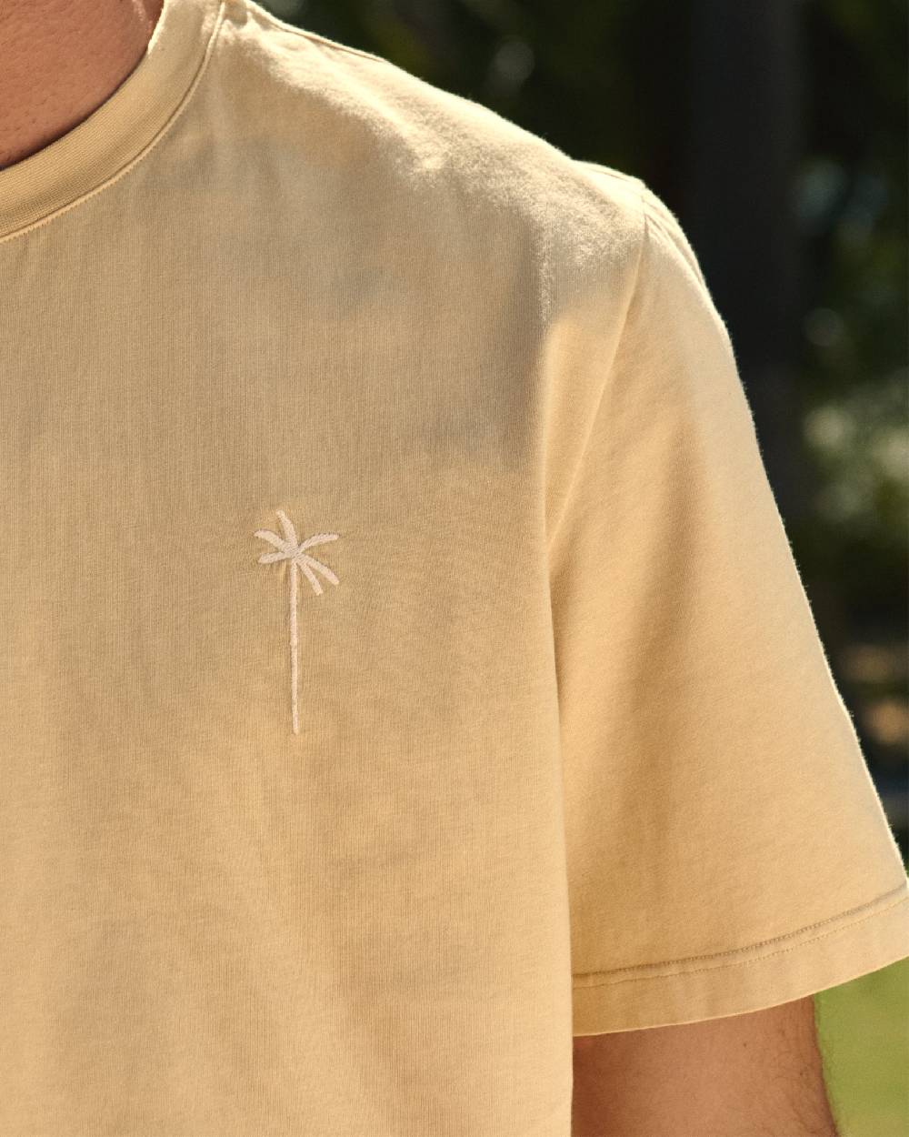 Manebí Jersey L. A. T-Shirt - Embroidered Sand Matching Palm And Back Logo Embroidery
