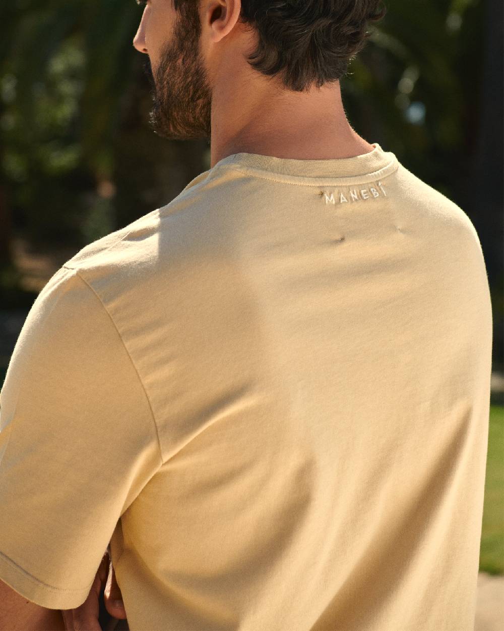 Manebí Jersey L. A. T-Shirt - Embroidered Sand Matching Palm And Back Logo Embroidery