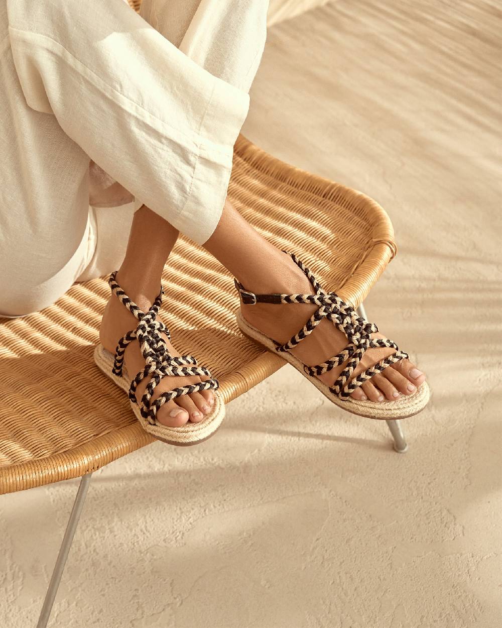 Manebí Jute Tie-Up Rope Sandals - Yucatán Natural Tie-Up