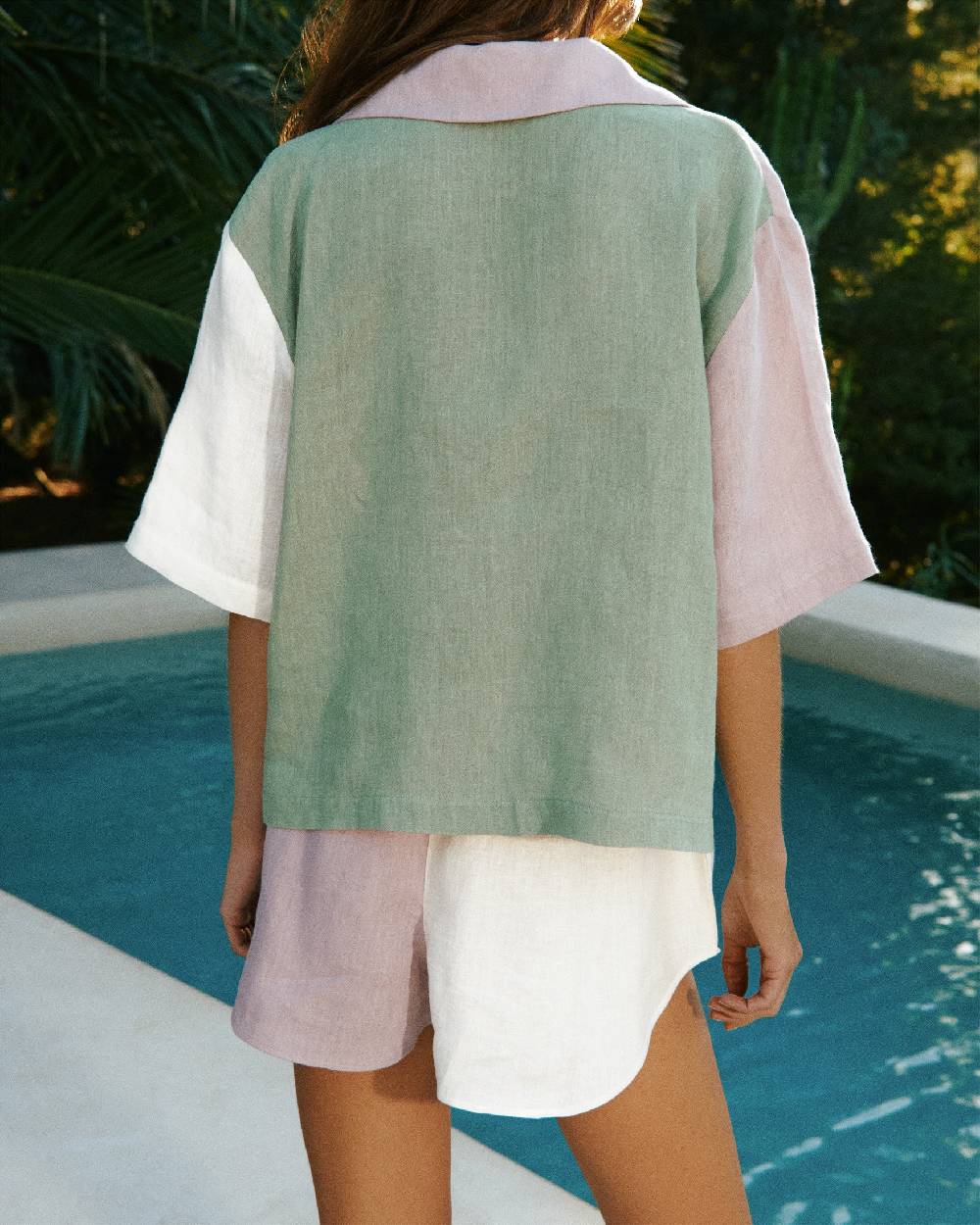 Manebí Linen Cumana Shirt - Iris, Eggnog \u0026 Mineral Green