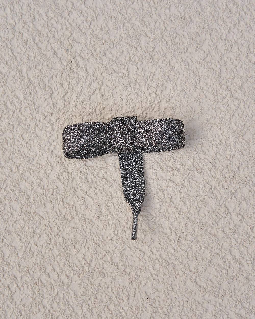 Manebí Lurex Shoelaces - Shimmer Grosgrain Silver Lurex