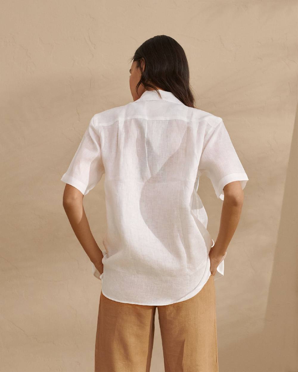 Manebí Bowling Linen Shirt - Havana White