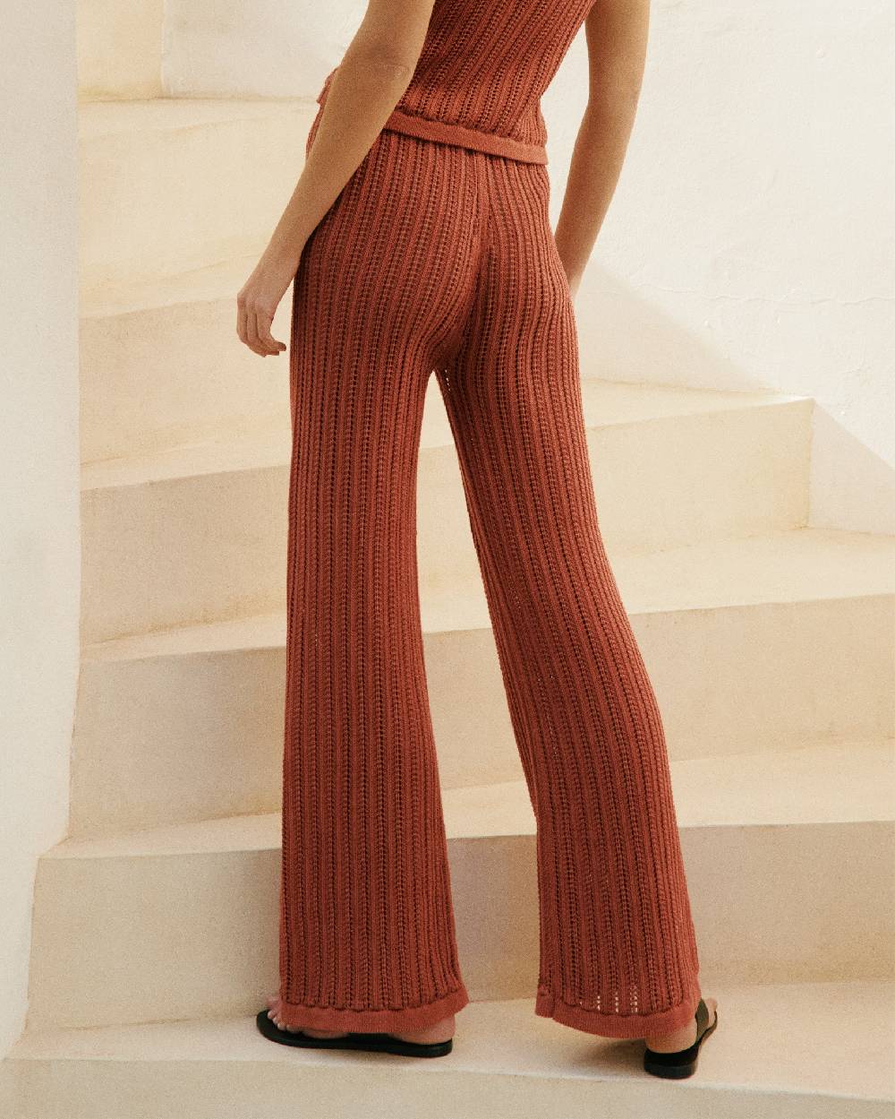Manebí Cotton Crochet|Lipari Trousers - Rust