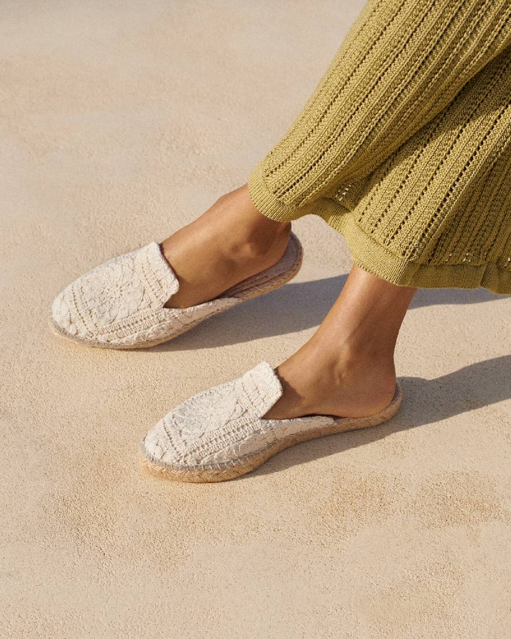 Manebí Cotton Crochet Mules - Yucatán Natural